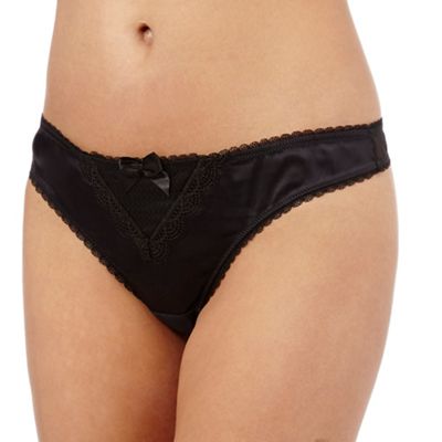 Reger by Janet Reger Black scalloped lace trim thong